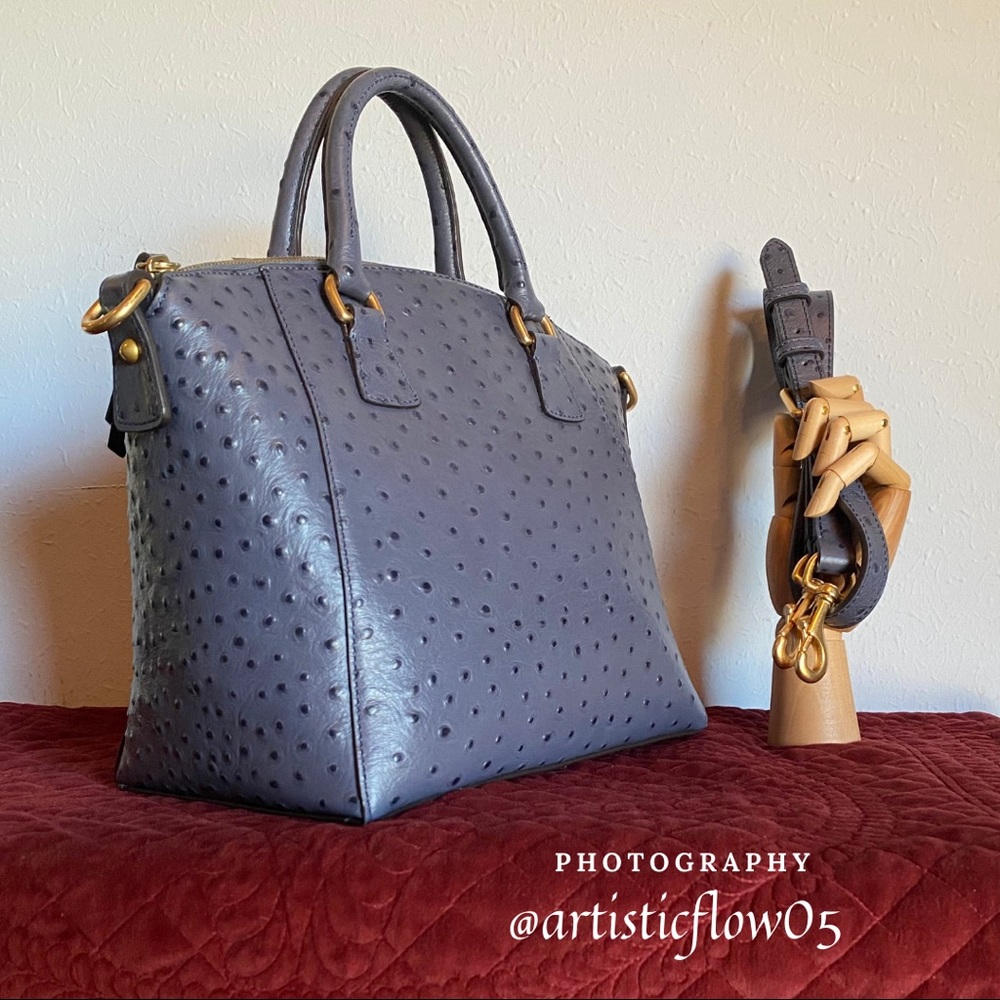 NEW Dooney&Bourke Steel Blue Ostrich Emerson Naomi - Picture 5 of 9